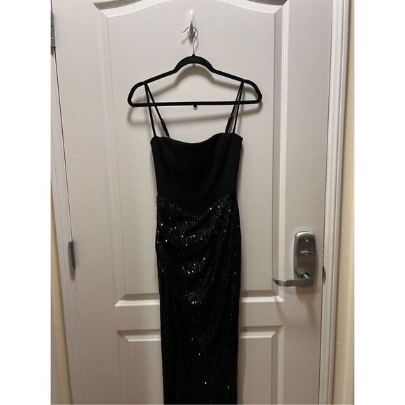 Nookie Monet Gown Black Maxi cocktail Date Dress size S NWT $500 - Picture 5 of 6